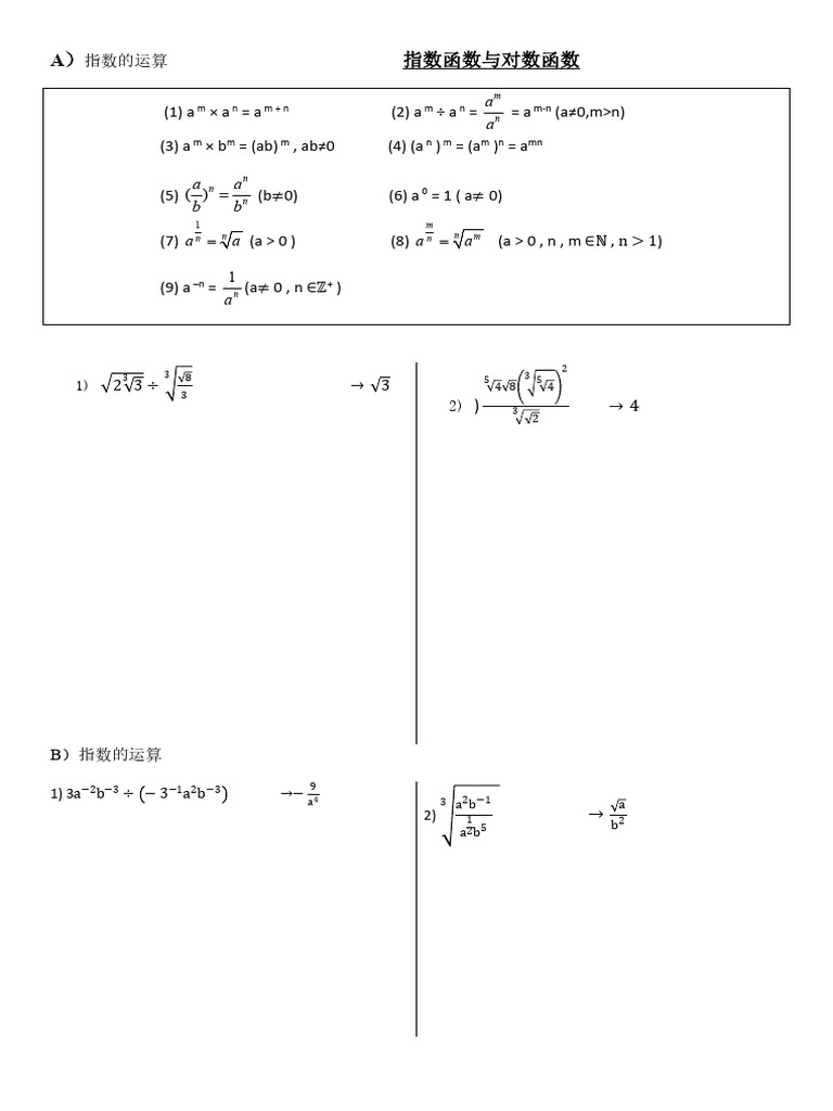 指数函数与对数函数 | PDF