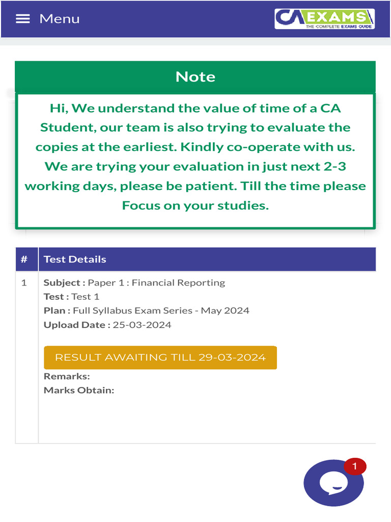 Result CA Exam Test Series | PDF