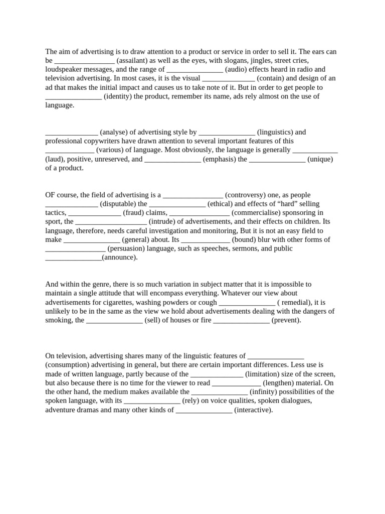 The Language and Impact of Advertising | PDF | Advertising | Communication