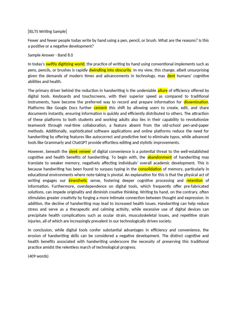 Decline of Handwriting: Impacts and Insights | PDF | Creativity | Cognition