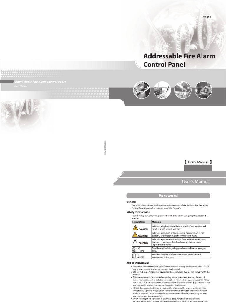 Users Manual Addressable Fire Alarm Control Panel Dhi-Hy-10221 | PDF