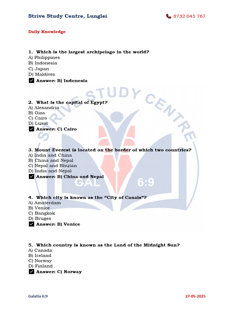 Strive Daily Knowledge 27052025 | PDF