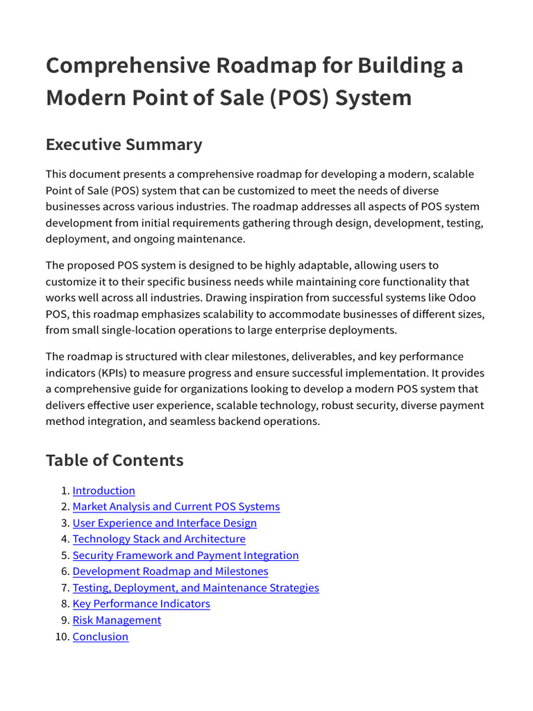 POS System Implementation Roadmap | PDF | Point Of Sale | Software Testing
