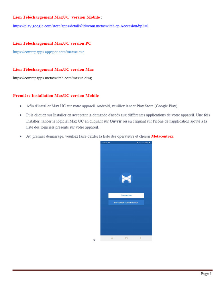Installation de MaxUC sur Mobile et PC | PDF | jeu de Google | iOS