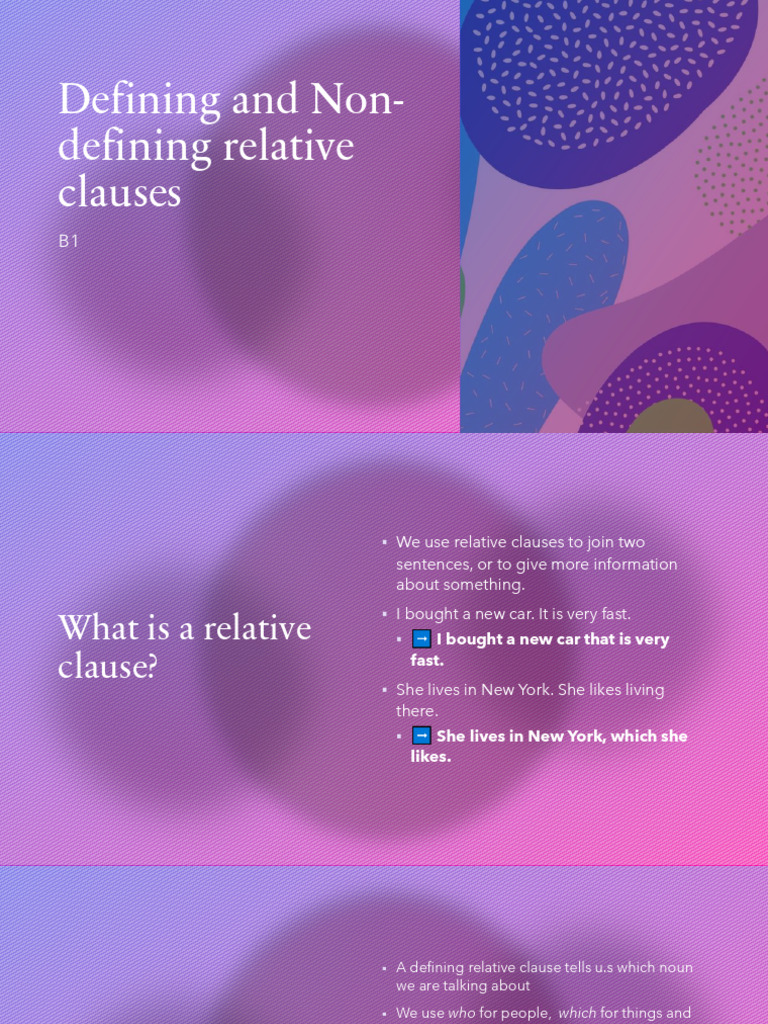 Relative Clauses B1 | PDF
