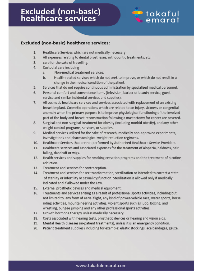 New DHA Exclusion List-2025 | PDF | Health Care | In Vitro Fertilisation