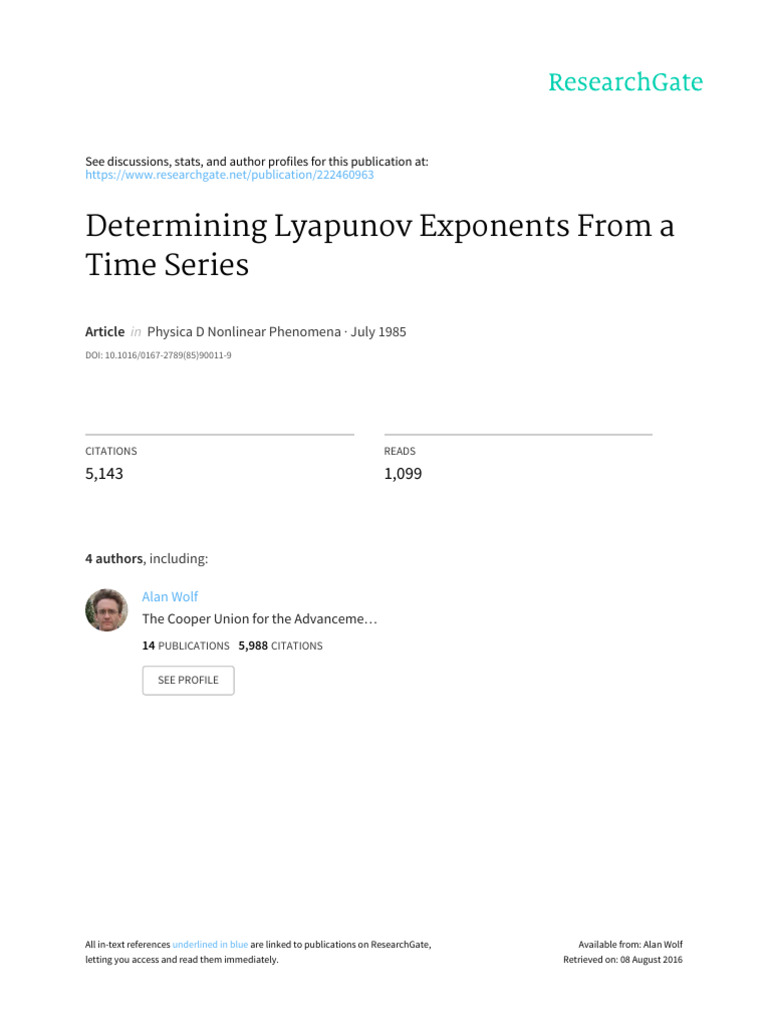 Estimating Lyapunov Exponents from Data | PDF | Chaos Theory | Attractor