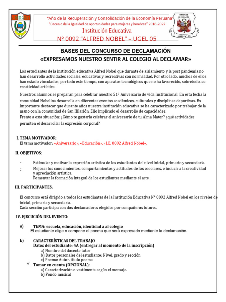 BASES DEL CONCURSO DE DECLAMACIÓN 2025.pdf_20250606_175402_0000 | PDF