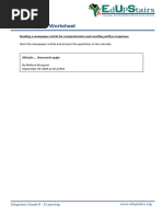 Grade 8 English Newspaper Article Guide | PDF | Poetry | Reading ...