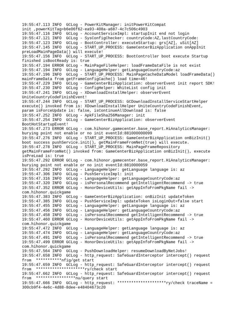 GameCenter Startup Log Analysis | PDF | Computing | Software