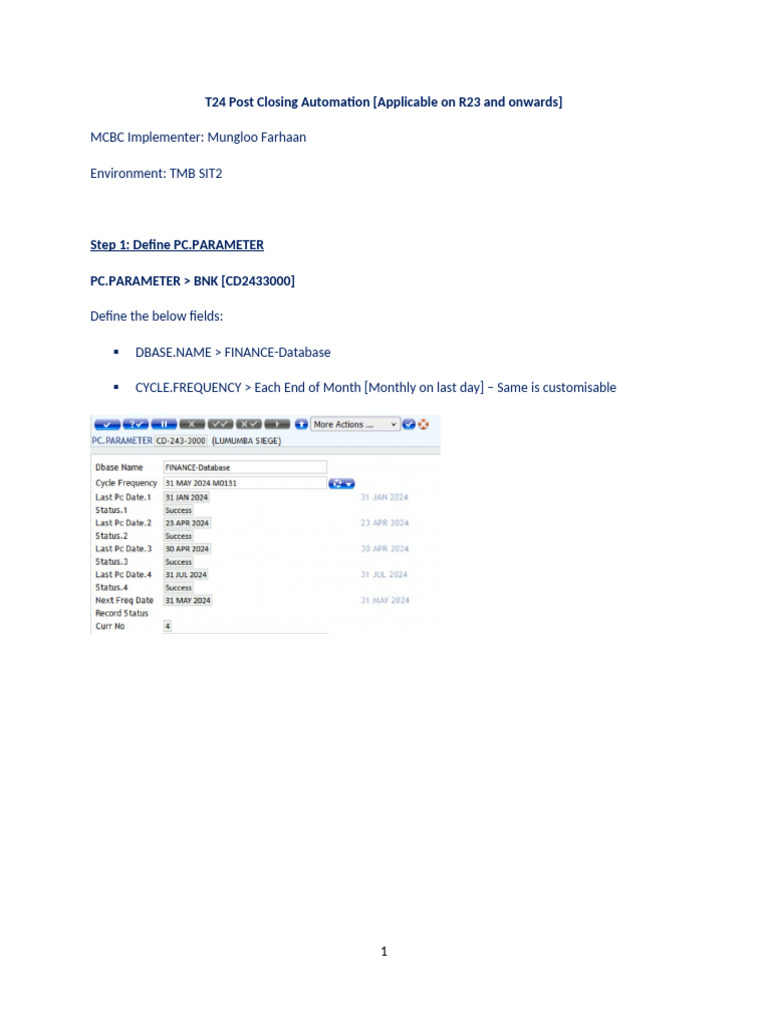 T24 R23 Post Closing Automation Guide | PDF