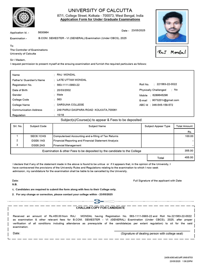 Enrolment - Form - 563 1111 0993 22 - 23 05 2025 - 13 06 | PDF ...