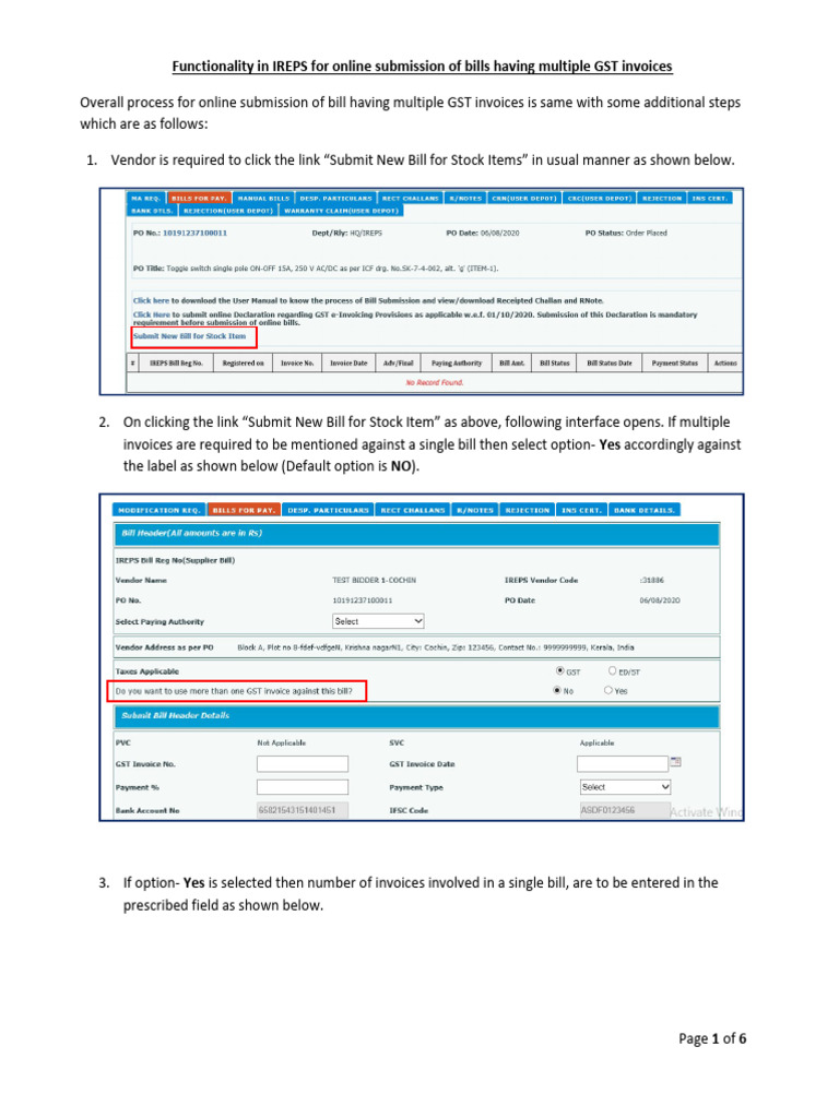 Online Submission of Multiple GST Bills | PDF | Invoice | Button ...