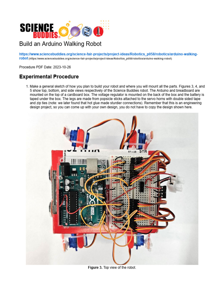 Arduino Walking Robot Guide | PDF | Arduino | Electricity