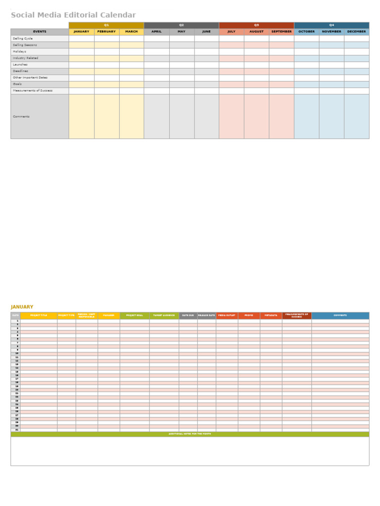 Ic Social Media Editorial Calendar Monthly | PDF