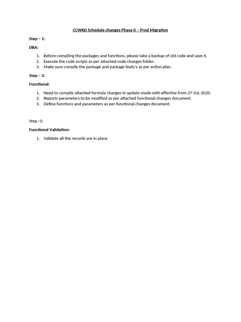 CCWRD Phase II Migration Schedule Changes | PDF