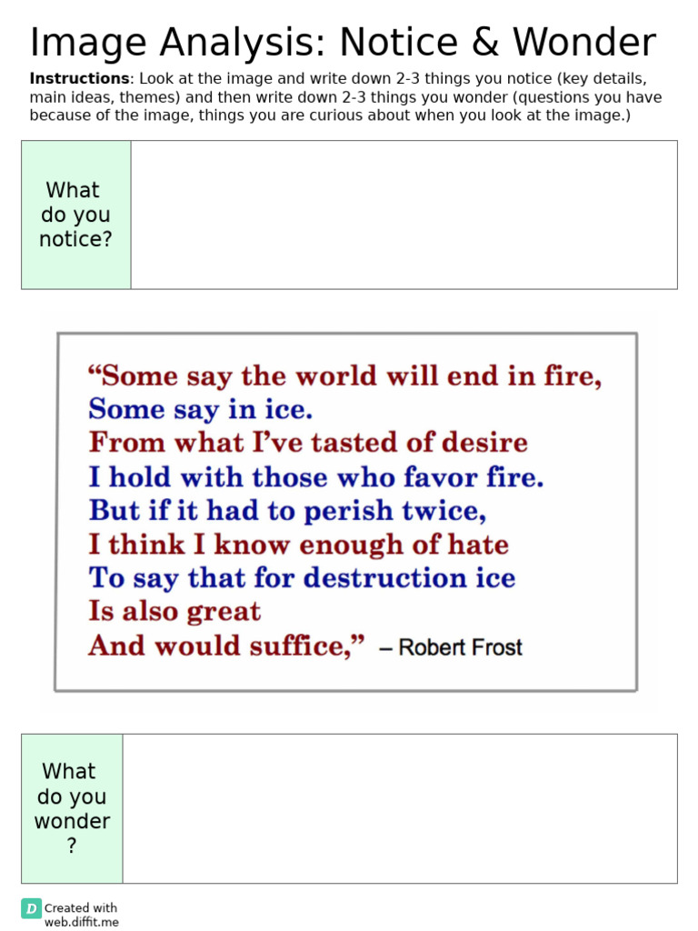 Fire and Ice by Robert Frost 2 | PDF | Poetry | Vocabulary