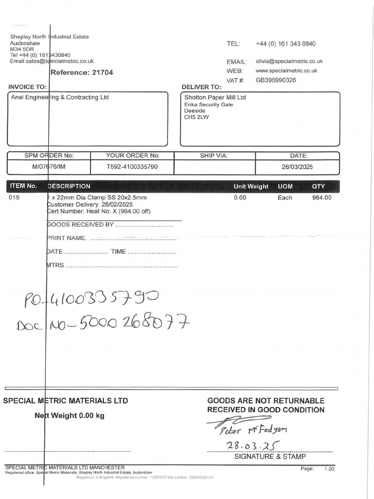 Special Metric - DN 21704 | PDF