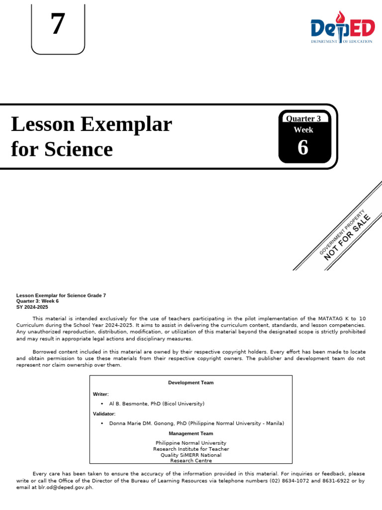 Q3 LE Science 7 Lesson 6 Week 6 | PDF | Speed | Velocity