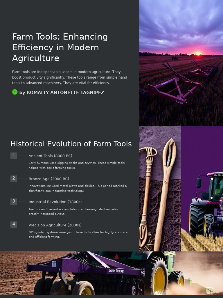 Enhancing Efficiency with Modern Farm Tools | PDF | Agriculture | Plough