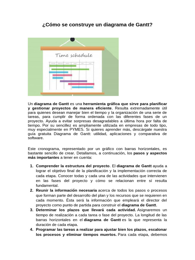 Cómo crear un diagrama de Gantt eficaz | PDF | Software | Informática