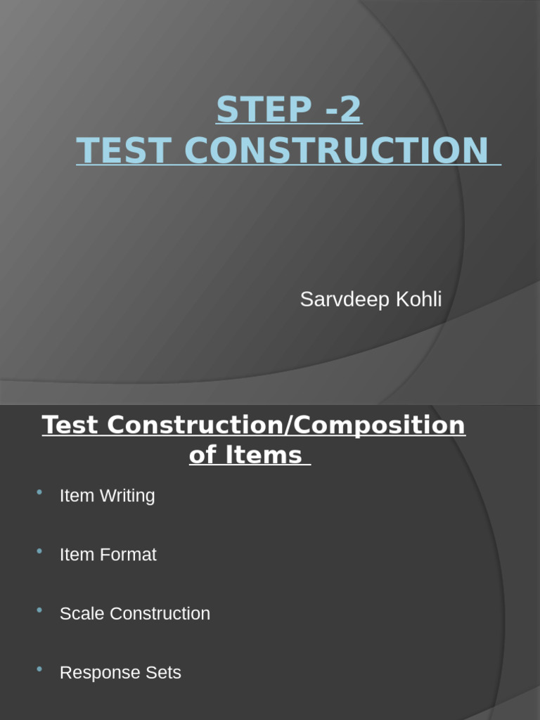 Test Construction Guidelines and Formats | PDF | Multiple Choice ...