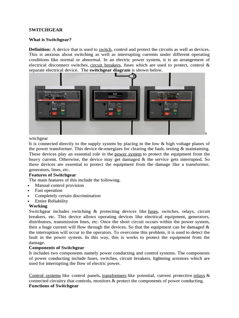 EMS II UNIT 4 NOTES | PDF | Fuse (Electrical) | Electric Power System