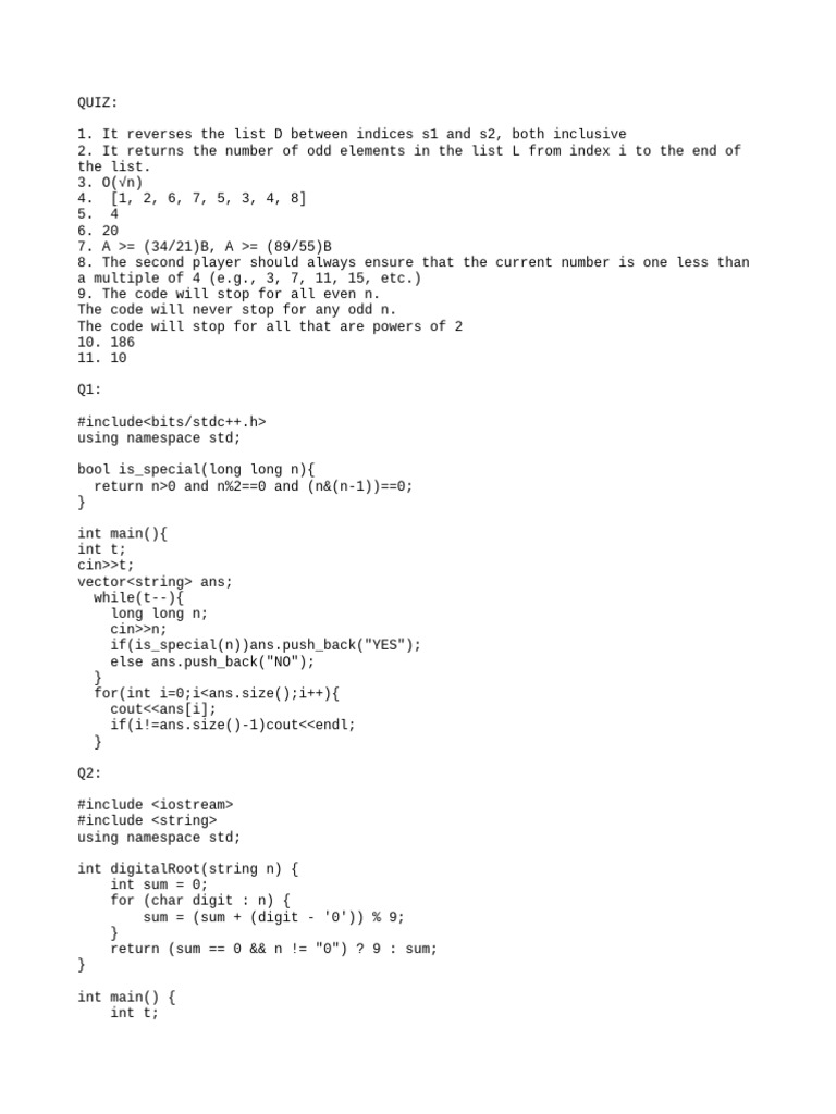 Coding Quiz on Algorithms and Functions | PDF