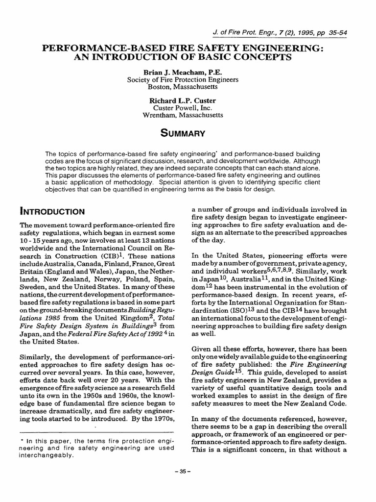Performance-Based Fire Safety Engineering | PDF | Risk | Fires