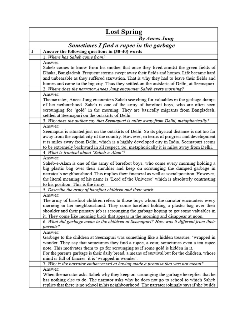 Lost Spring Xii Eng Prasenjit-3 | PDF