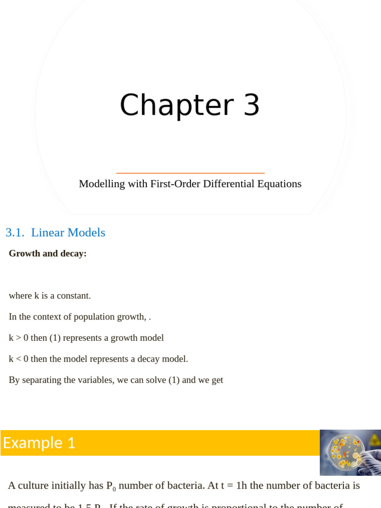 First-Order Differential Equations Models | PDF