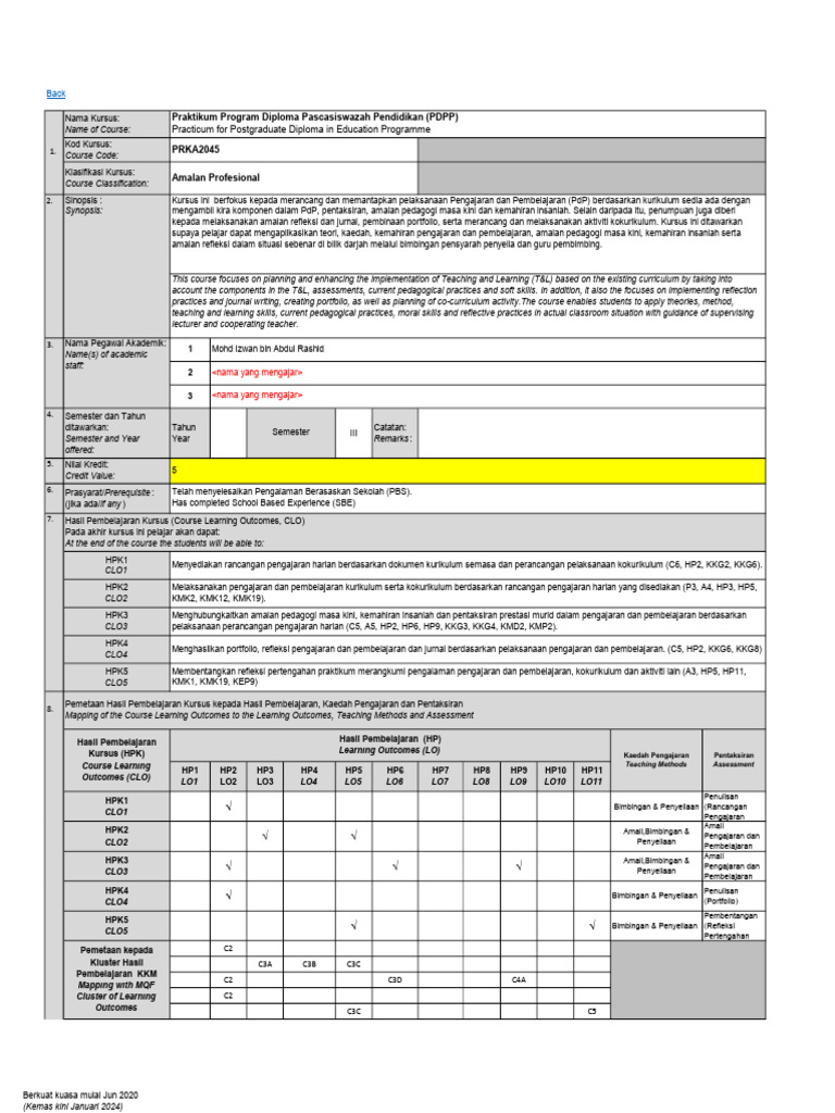 Praktikum Pendidikan Pascasiswazah | PDF