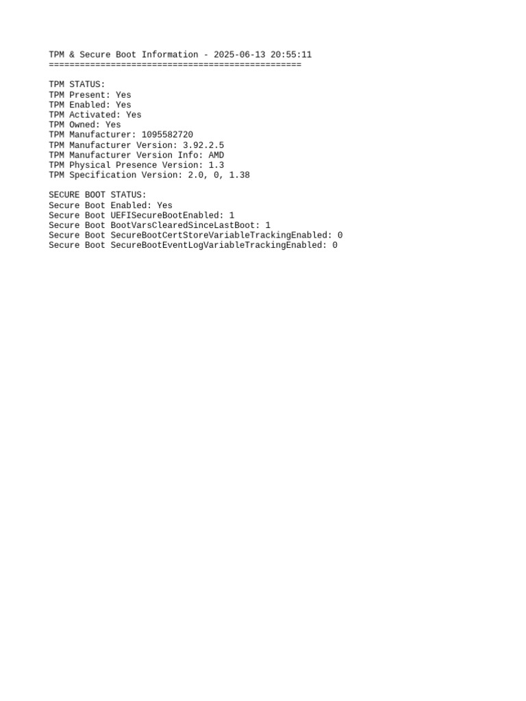 TPM SecureBoot Info | PDF