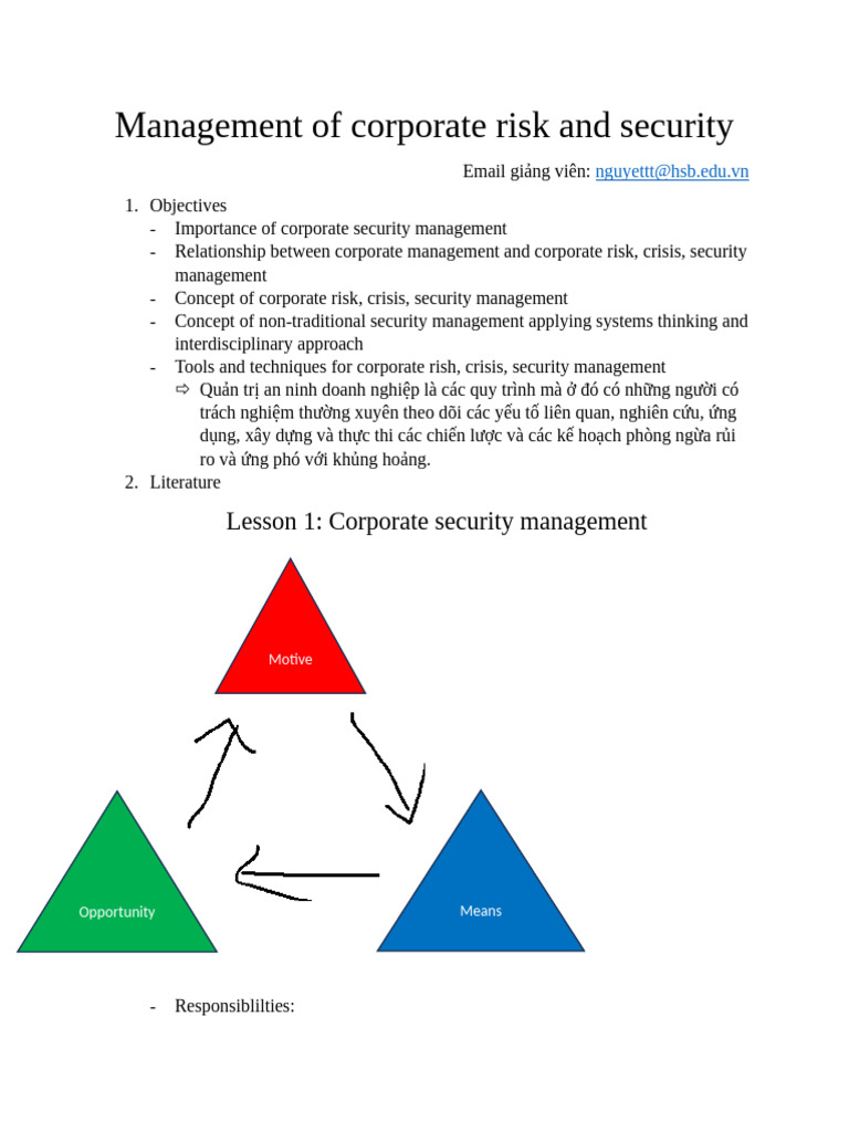Management of Corporate Risk and Security | PDF | Governance | Policy