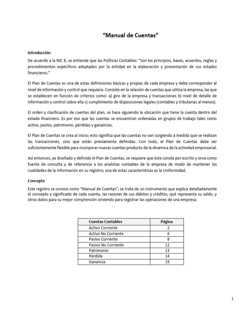 Manual de Cuentas Contables Esenciales | PDF | Contabilidad | Bancos