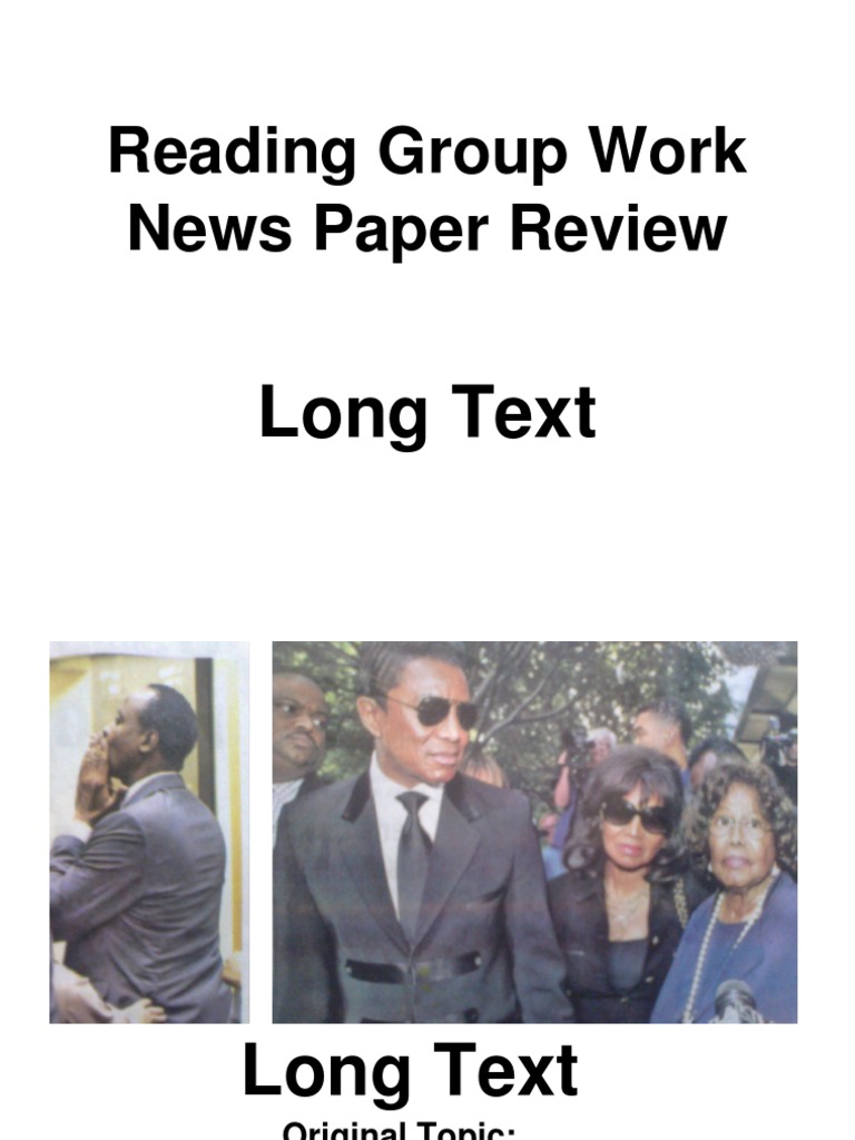 Reading Group Work News Paper Review: Long Text | PDF