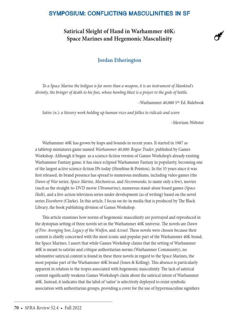 Hegemonic Masculinity in Warhammer 40K | PDF | Masculinity | Gender