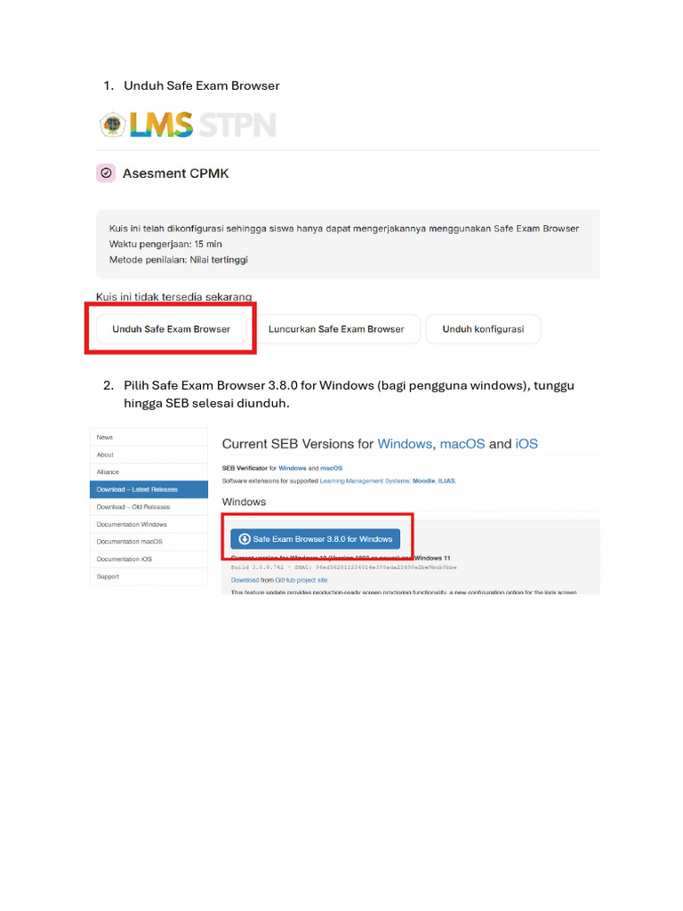 Panduan Instalasi Safe Exam Browser 3.8.0 | PDF