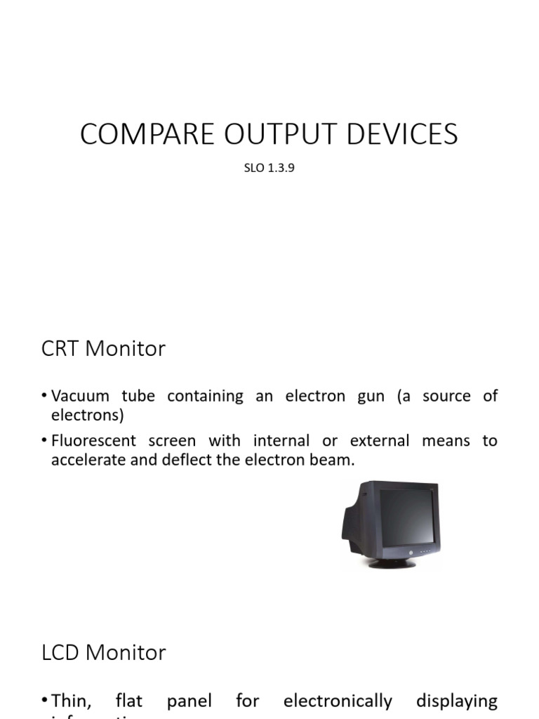Output Device Comparison Guide | PDF