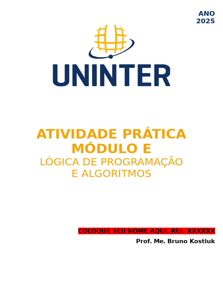 Atividade Prática de Programação Python | PDF | Python (linguagem de ...