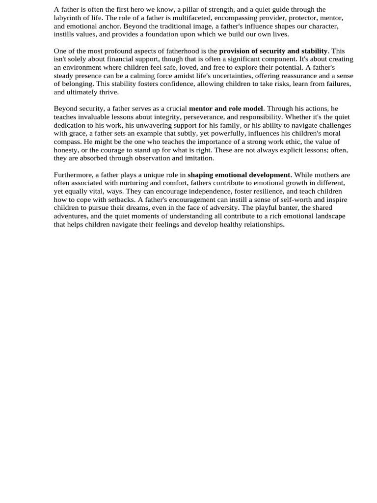 The Multifaceted Role of Fathers | PDF