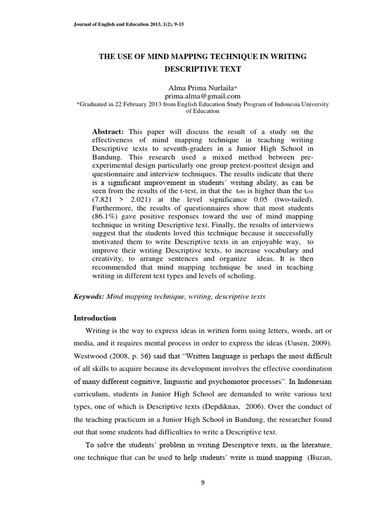 en The Use of Mind Mapping Technique in Wri | PDF | Mind | Thought