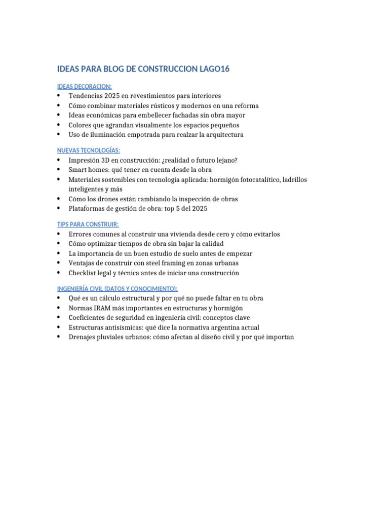20 Ideas Blog Construccion | PDF