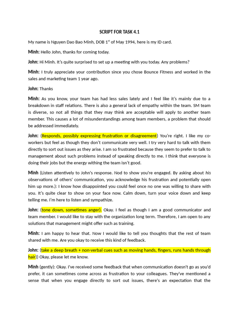 Emotional Intelligence Development Plan | PDF | Nonverbal Communication ...