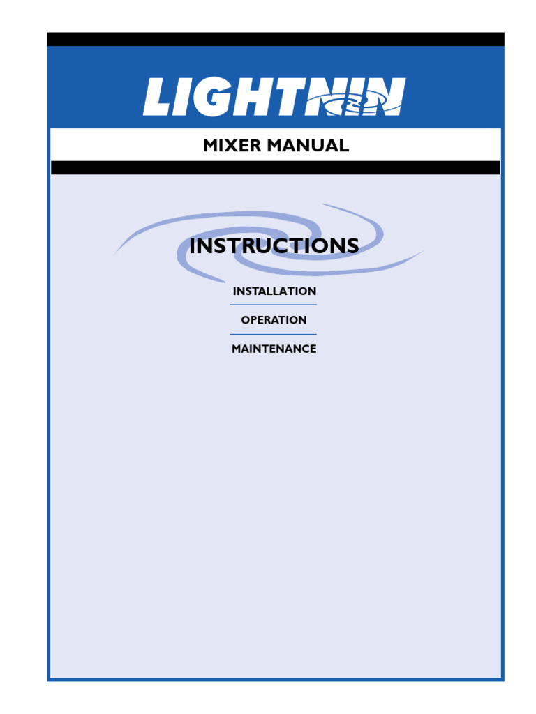 Lightnin Mixer Installation Manual | PDF | Mechanical Engineering