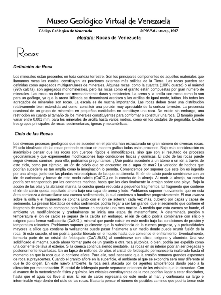Definición y Ciclo de las Rocas | PDF | Roca clástica | Roca (geología)