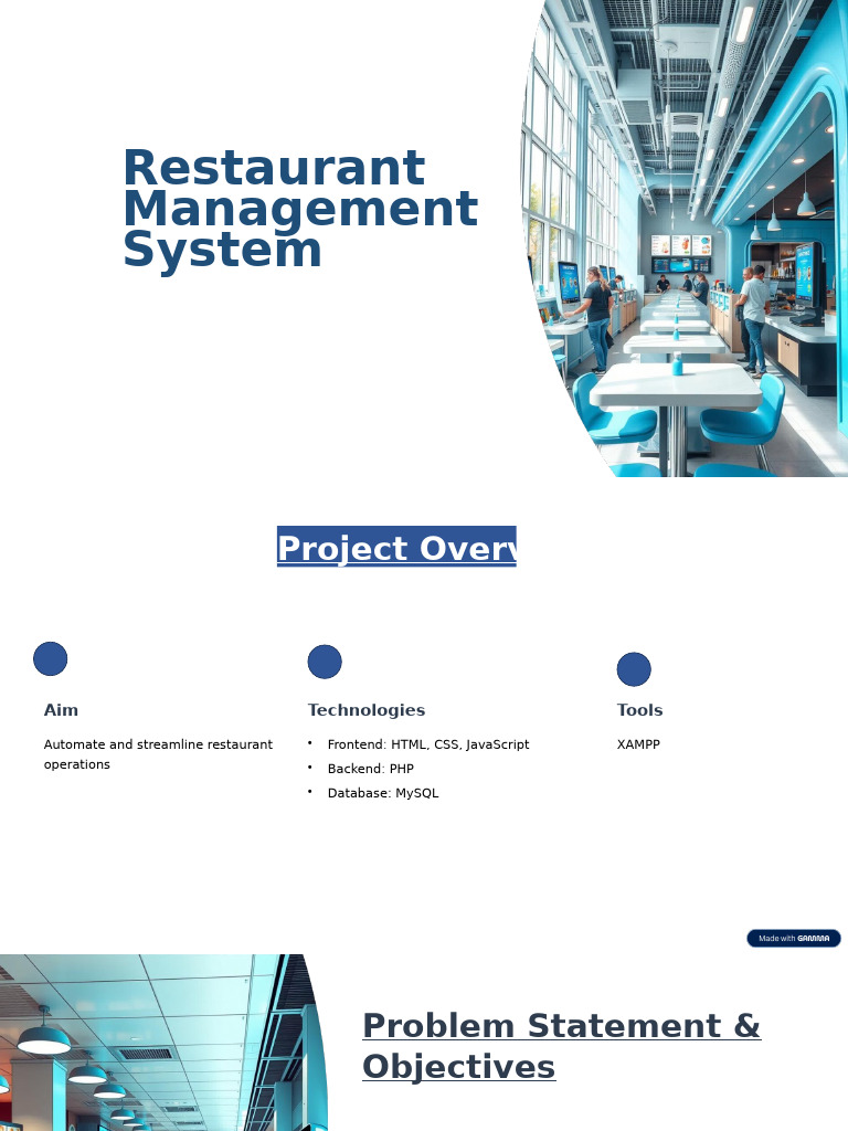 Restaurant Management System Overview | PDF | Php | My Sql