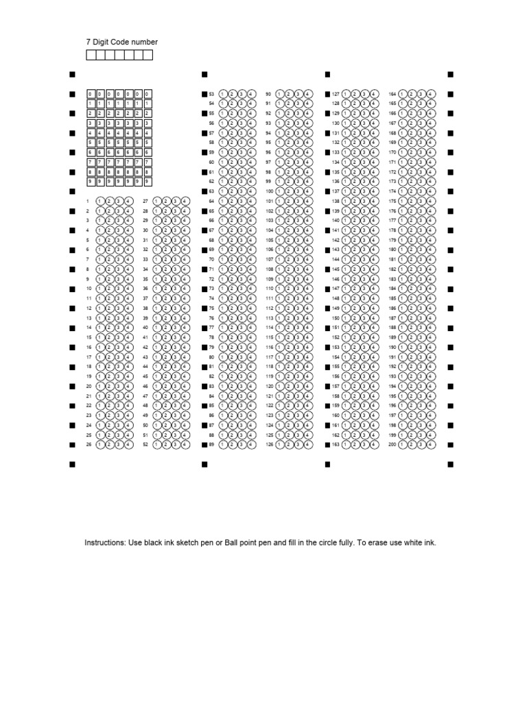 Code OMR 200 : Instructions de Remplissage | PDF