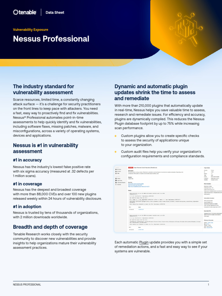 Nessus Professional: Top Vulnerability Assessment Tool | PDF | Computer ...