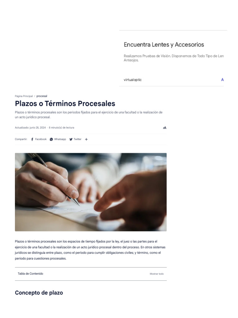 Plazos y Términos Procesales en México | PDF | Procedimiento Civil ...